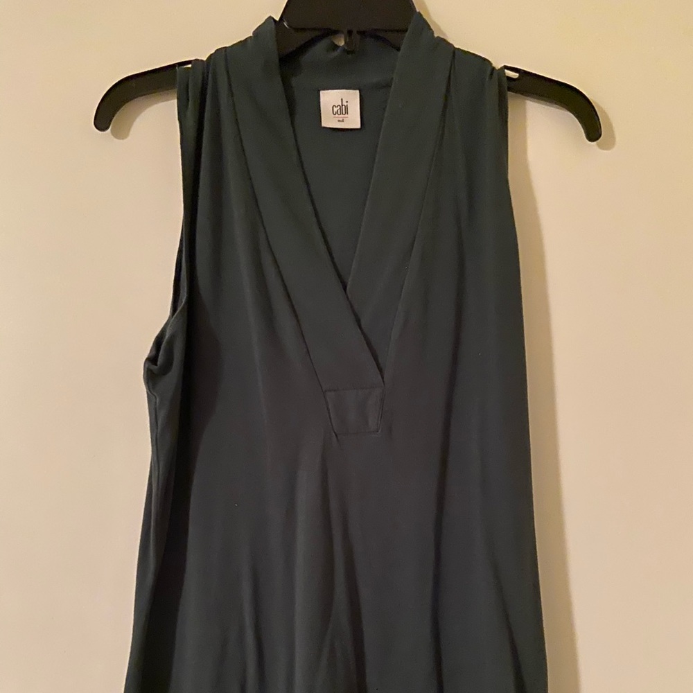 CAbi Placket Tee Dark Green 3063